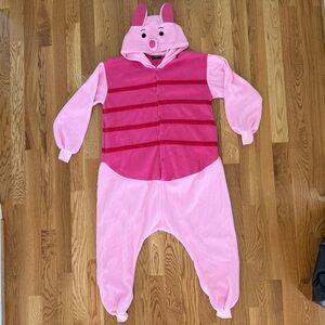 Piglet Fleece One Piece Union Suit Adult Large